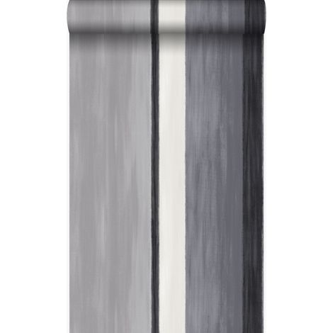 papier peint à rayures noir et gris - Origin Wallcoverings (1/5)