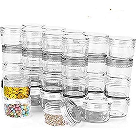 Boîte de rangement pour perles et paillettes en plastique (12 pièces), idéale pour les flacons et boîtes d'emballage de bijoux. (1/5)