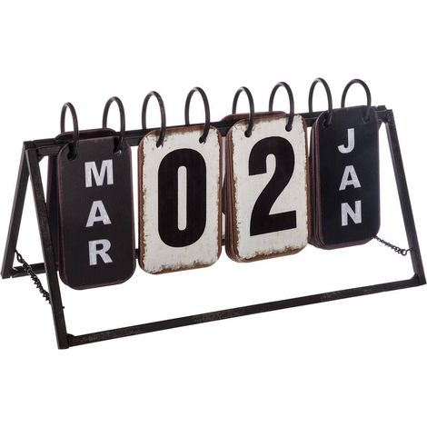 Calendario d'epoca l.27cm metallo - Atmosphera créateur d'intérieur