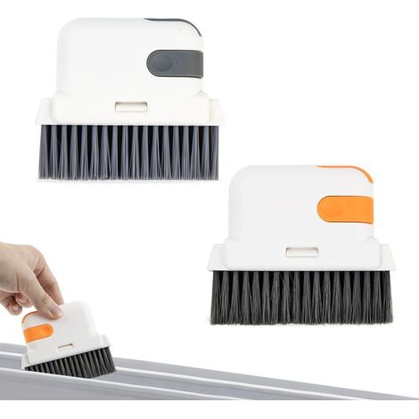 Rainure Nettoyage Brosse Fenêtre Brosses 2 en 1 Brosse de Nettoyage des Interstices pour Nettoyer Les Fenêtres Multifonction Rainure Rail 2 Pièces (1/4)