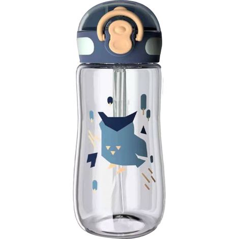 Gourde pour enfants avec paille en Tritan, portable et anti-fuite, bleu foncé, 350 ml (1/5)