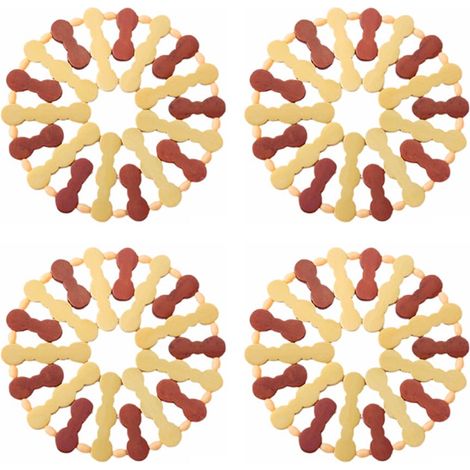Bellissimi sottobicchieri in legno, sottobicchieri rotondi, tovagliette per il pranzo, sottobicchieri per tutti i tipi di tazze e bicchieri, 17 cm/6,6 pollici, pratici (1/5)
