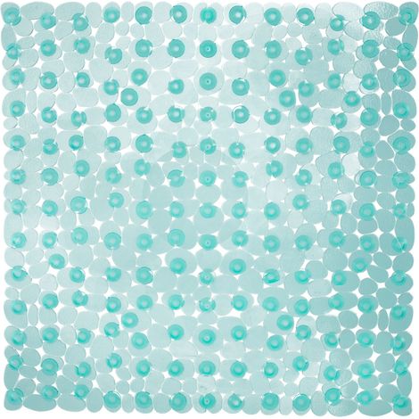 Tapis de douche carré antidérapant ambiance cosy 53 x 53 cm en PVC gris (1/5)