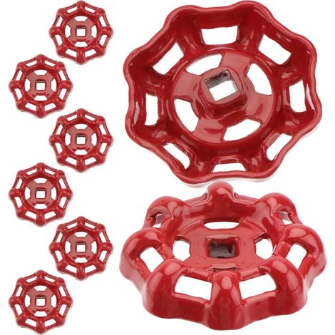 Poignée de Vanne en Fonte Rouge, Lot de 8 Pièces (1/5)