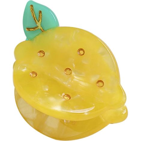Fermagli per capelli estivi, fermagli a forma di limone, piccoli fermagli per capelli da donna in acetato di cellulosa, leggeri e disponibili in una varietà di colori. (1/3)
