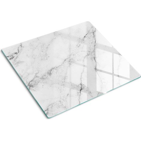 Planche de cuisine, couvre plaque, verre planche découper, verre trempé – 60 x 52 cm - Marbre