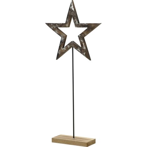 Decoris Weihnachtsdeko Stern 20 x 5,5 x 46 cm braun