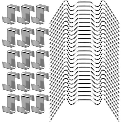 Gewächshaus-Verglasungsclips, Befestigungsclips für Gewächshäuser, Reparaturset für Gewächshauszubehör, 50 W-förmige Clips für Gewächshausglas, 50 Z-förmige Überlappungsclips für Gewächshäuser