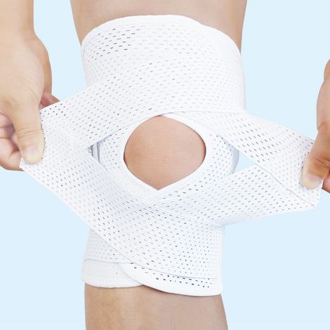 Genouillère de Compression Fine et Respirante pour Soutien Rotulien et Confort Articulaire - Taille XL, Blanc (1/5)