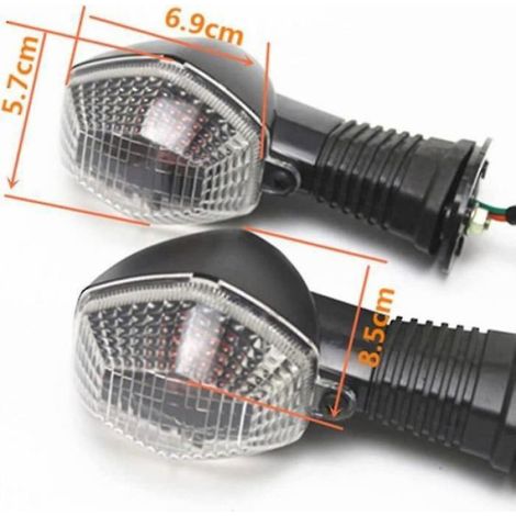 1 Paire Clignotants Moto,Plastique + Ampoule,Lumière Jaune,Verre Jaune/Blanc,Compatible Suzuki Bandit V-Strom GSX-R (1/5)