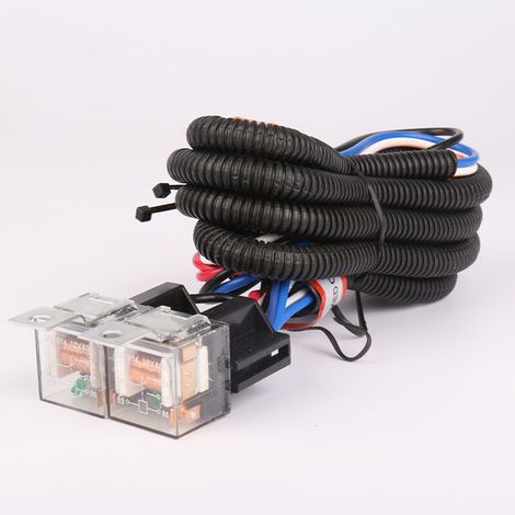 Module d'éclairage pour phares de voiture 12VH4, faisceau de câblage modifié pour deux lampes, fil d'amélioration de l'éclairage, relais 12V 40A (1/4)