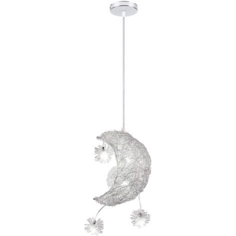 royaluxe- Suspension Luminaire Moderne 20CM Lampe À Suspension Lune Plafonnier Rétro Vintage Pour Couloir, Chambre À Coucher, Blanc Froid (1/5)
