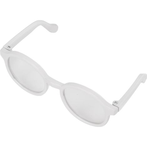 Lunettes pour animaux de compagnie en plastique transparent, élégantes, amusantes et mignonnes, pour chats et chiens, accessoires d'Halloween, blanches (1/5)