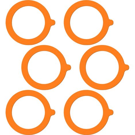 Lot de 6 joints d'étanchéité en caoutchouc pour bocaux en verre, joints de rechange hermétiques en silicone pour bocaux - 9,4 cm (orange) (1/5)