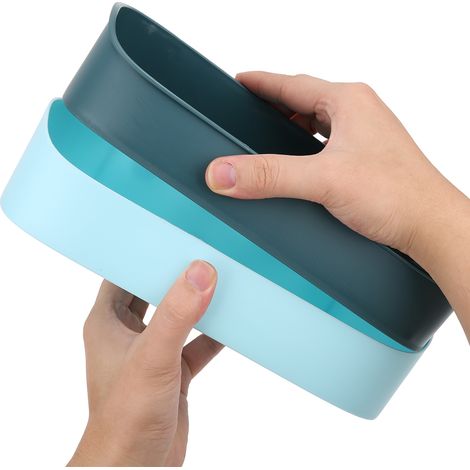 Étagère murale de salle de bain sans perçage, porte-shampoing et gel douche, accessoires de rangement (bleu clair) (1/5)