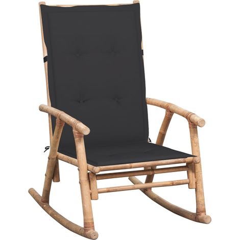 Chaise à bascule avec coussin Bambou