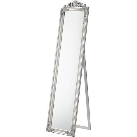 Specchio da terra inclinabile 160 x 40 cm argento 030007960