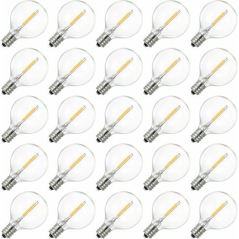 Ampoule LED G40 à globe AC230V, base E12, résistante à l'eau IP44, blanc chaud, idéale pour la décoration de maison, fêtes, mariages.