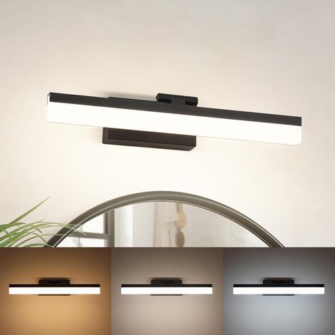 40,5 cm LED-Badezimmerspiegelleuchte, 9 W, 510 Lumen, Spiegellicht 3000 K, 4000 K, 6000 K, Schminktischbeleuchtung (Schwarz) (1/5)
