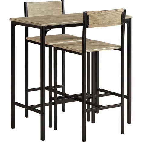SoBuy OGT03-N,Bar Set-1 Bar Table and 2 Stools with Backs