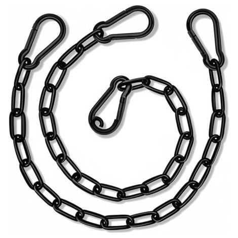 QORVA-2 pièces de chaînes en acier inoxydable,Solide chaîne d'extension, Chaînes de chaîne d'acier, Chaîne de 50 cm noire,Pour les portes de clôture, les objectifs de cage pour animaux de compagnie
