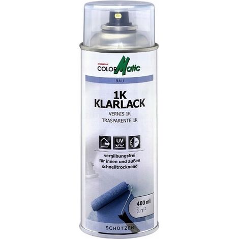 Vernis transparent semi-mat et satiné en aérosol 1K 400 ml (1/3)