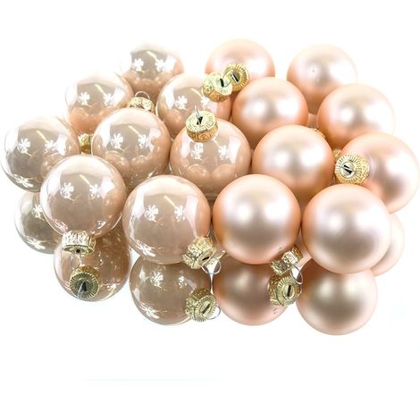 Christbaum-Mini-Kugeln Peach Pearl Ø 3,5 cm aus Glas - 16er Set