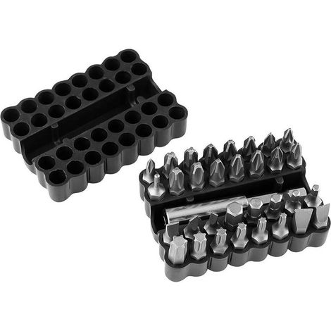 Juego de puntas de 25 mm, con soporte magnético de 60 mm, 33 piezas.