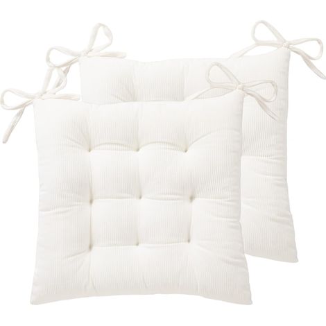 Coussin de sol Lamp Core Pad - Band Ultra doux et chaud - Coussin carré confortable pour coin lecture enfant - Convient également aux adultes - Lot de 2 pièces - 39,5 x 39,5 cm - Blanc (1/5)