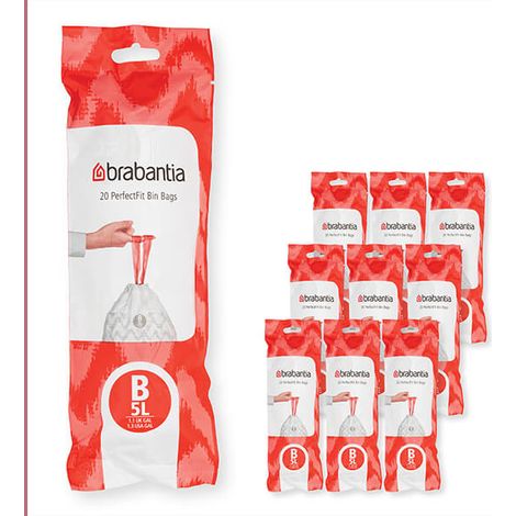 Brabantia PerfectFit Bags B 5 litre Multipack of 200 Bags
