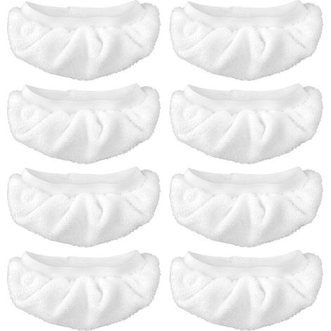 Lot de 8 lingettes de nettoyage vapeur - Lingettes de rechange pour nettoyeurs vapeur - Lingettes pratiques pour le nettoyage vapeur - Lingettes de rechange lavables - Lingettes de nettoyage en microf (1/5)