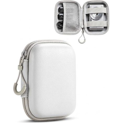 Mini boîte de rangement de voyage pour câbles, cartes SD et chargeurs, 12 x 9 x 4 cm, grise (1/5)