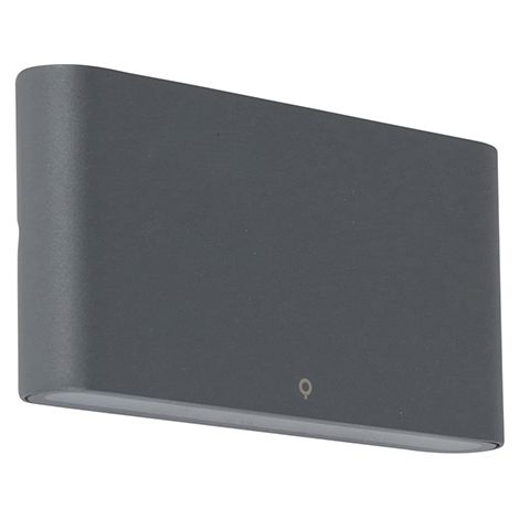 QAZQA Außenwandleuchte dunkelgrau 17,5 cm inkl. LED IP65 - Batt