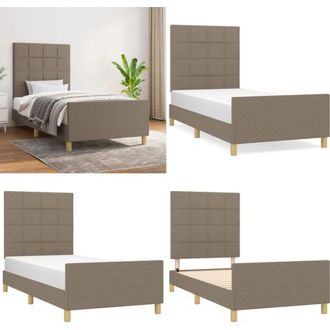 Bettgestell ohne Matratze Taupe 90x190 cm Stoff - Bettsofa - Doppelbett - Boxspringbetten - Lattenrost - Bettgestell - Home & Living (1/5)