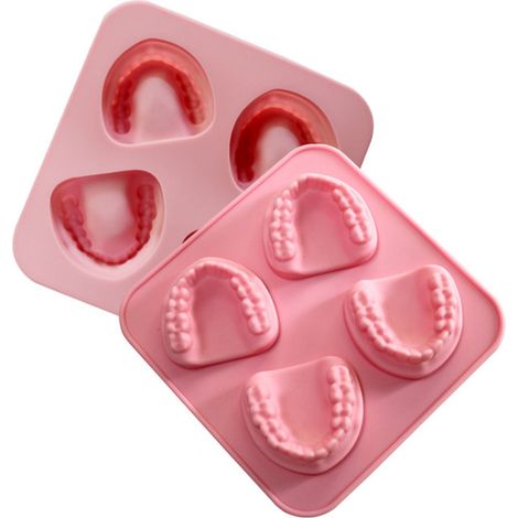 Zahnförmige Silikon-Eiswürfelform, lustige Zahn-Eiswürfelform, Zahnarzt-Scherzgeschenk, 2er-Set, ideal für Partys. (1/5)