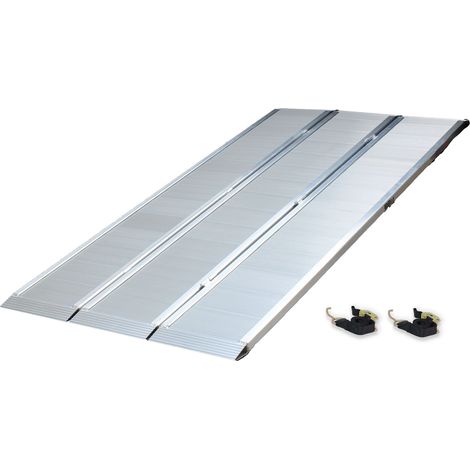 DREIBREIT by TRUTZHOLM 3-fach Auffahrrampe klappbar 222cm Tragkraft 1650kg Alu silber geriffelt (1/5)