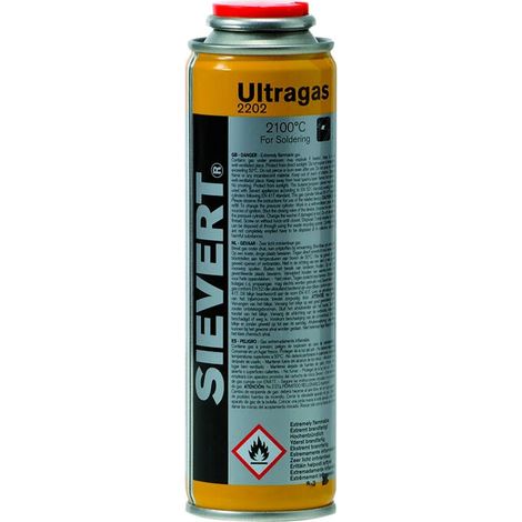 Cartouche de gaz Ultragaz 60 gr – Mélange spécial pour température de flamme élevée – Connexion sécurisée avec valve anti-fuite – Sievert