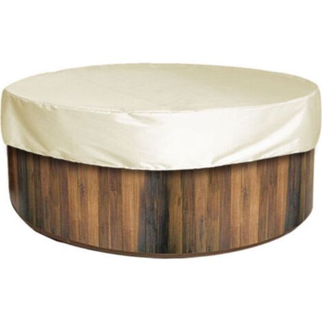 Couverture de Bain à Remous Rond Extérieur Housse de Protection Anti-Poussière Étanche pour Piscine Résistante Aux UV pour Meubles de Jardin de Baignoire à Remous Spa-Beige (160 x 90cm) (1/3)