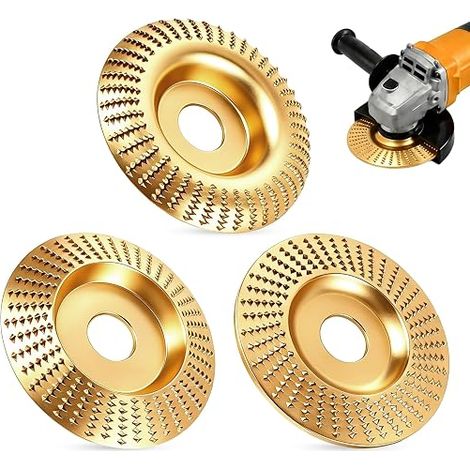 Juego de 3 discos de lijado para madera, de carburo de tungsteno, para dar forma, lijar y cortar, 100 mm (1/5)