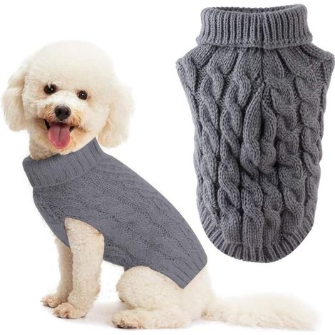 Dog Sweaters, Dog Jumpers, Medium Dog Sweaters, Winter Dog Sweaters, for Pets, Coats for Cold Weather, Fashion Clothes, Turtleneck Sweaters, Knitwear, Outerwear (L) (1/5)