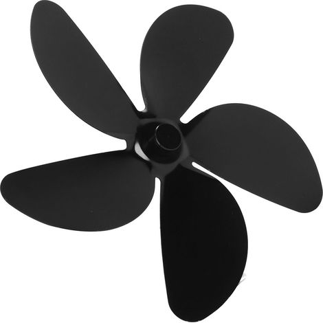 Pale de ventilateur poêle à bois rechange alliage aluminium 5 ailettes circulateurs air cheminée maison noir (1/5)