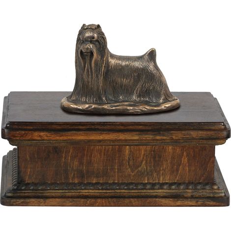Yorkshire Terrier, York, York, Yorkie - urna per ceneri di cane, urna classica con statuetta, urna elegante con cane di Art-Dog (1/5)