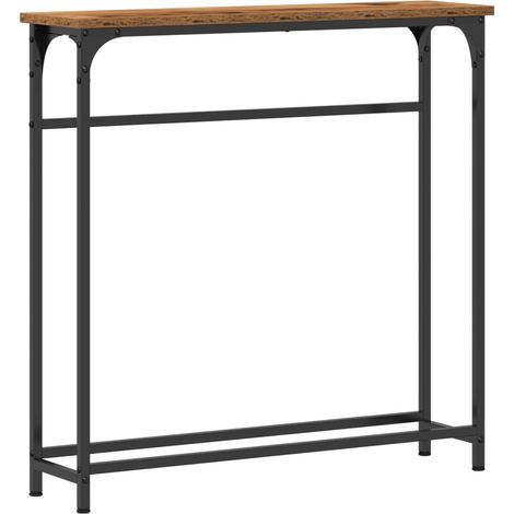 Maison Exclusive - Mesa Consola con estante Madera vieja 75 x 19, (1/5)