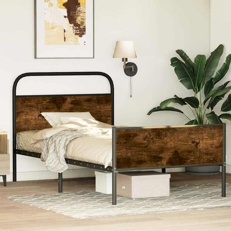 Bettgestell ohne Matratze 107x203 cm Sonoma-Eiche Holzwerkstoff