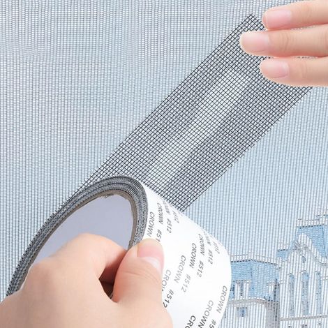Flügelnetz-Klebeband, 2 m, einfach zu verwenden für Bildschirmreparaturen, Zeltgeflecht (schwarz) (1/5)