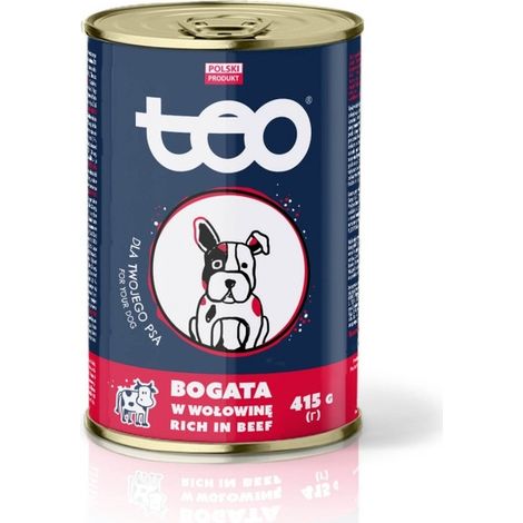 Alimento húmedo para perros TEO rico en carne de res 415 g