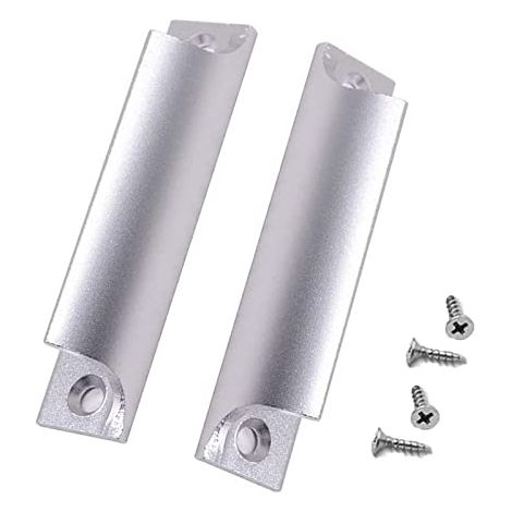 Poignée de porte coulissante - Poignée de meuble de cuisine - Poignée de porte de balcon, Convient pour portes coulissantes, avec 4 vis (argent) (1/4)