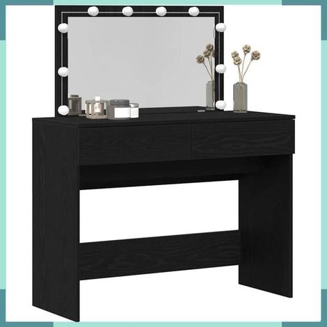 868862 Table de Toilette avec tiroir Chêne noir 100 x 40 x 120 cm (1/5)