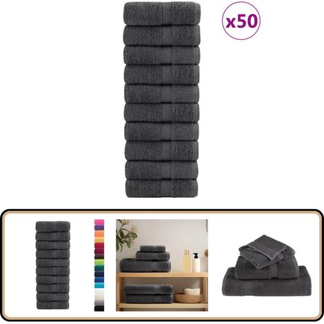 Serviettes d'invité de qualité supérieure SOLUND 50pcs 600 g/m² - Serviettes D'invites - Serviettes De Bain - Serviettes De Toilette - Serviettes En Coton - Serviettes Absorbantes (1/5)
