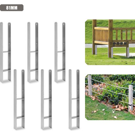 TolleTour Ancoraggio per pali per esterni – particolarmente robusto, resistente alle intemperie e ideale per pali in legno in giardino - 81 mm 6x (1/5)